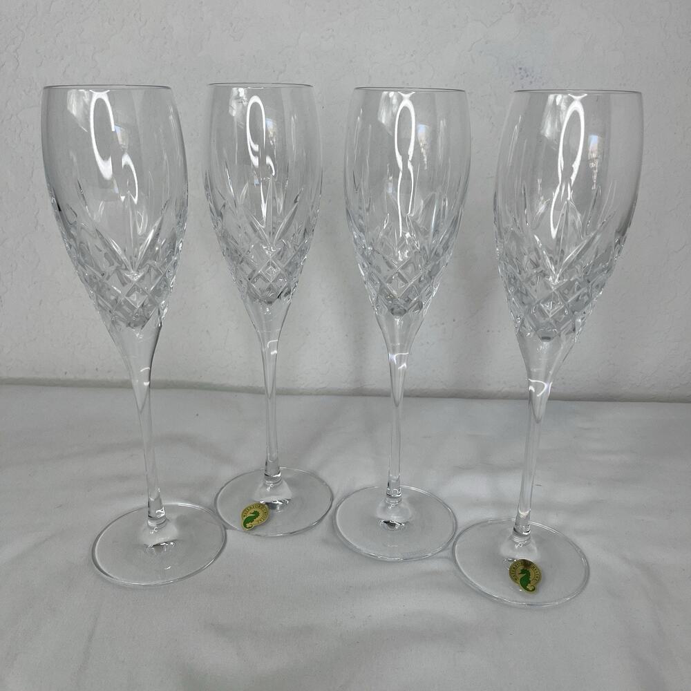 Waterford Crystal Plaza Fluted Champagne glasses Set Of 4 classic, social, party